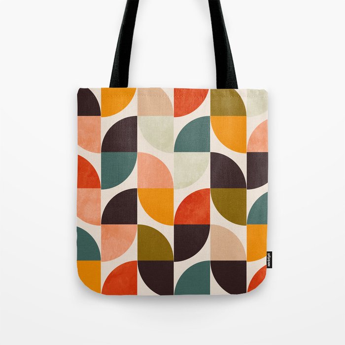 bauhaus mid century geometric shapes 9 Tote Bag