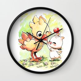Chocomog cute watercolor Wall Clock