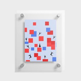 Dancing like Piet Mondrian - Composition in Color A. Composition with Red, and Blue on the light blue background Floating Acrylic Print