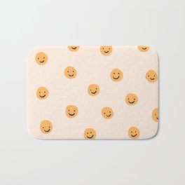 Yellow Smiley Face Pattern Bath Mat
