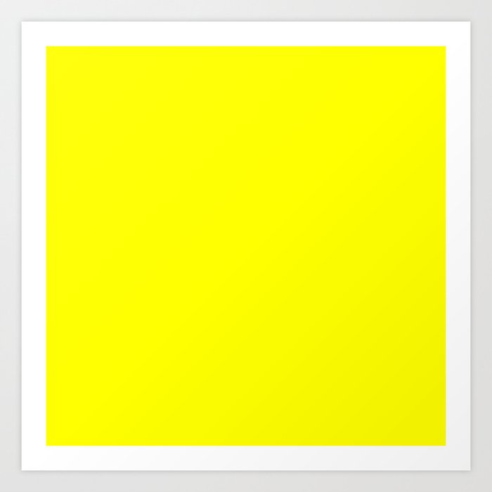 Bright Fluorescent Yellow Neon Art Print