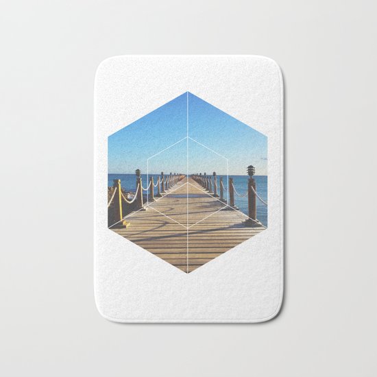 Ocean Walk - Geometric Photography Bath Mat