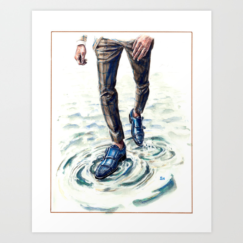 Walking On Water With Double Monk Strap Shoes Art Print By Sunflowerman Society6