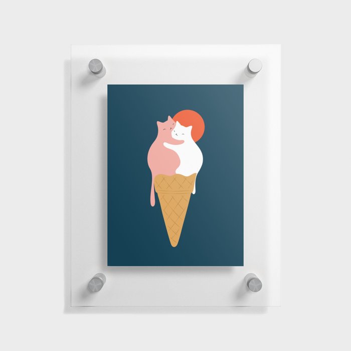 Cat Landscape 145: Strawberry & Vanilla Floating Acrylic Print