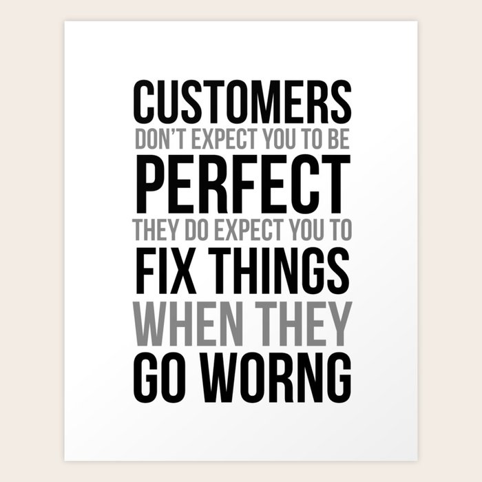 Customer Don't Expect You To Be Perfect, Customer Service Quotes