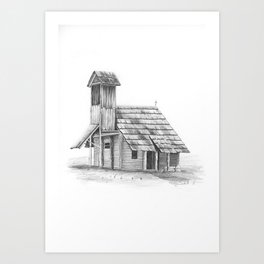 wooden church Art Print