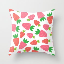 Strawberries Pattern  Throw Pillow