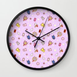 cardcaptor sakura cute pattern lilac Wall Clock