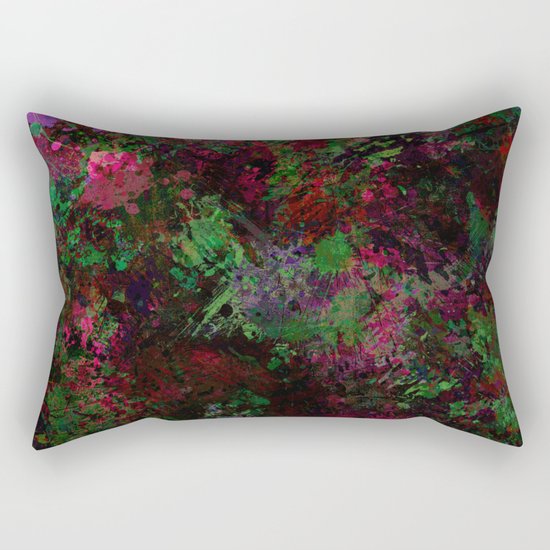 Purple Warfare - Abstract purple, pink, green and black abstract Rectangular Pillow