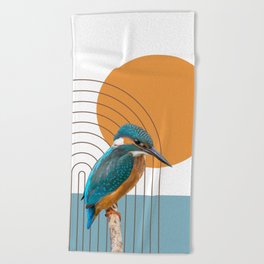 Colorful bird Beach Towel
