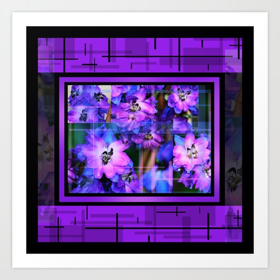 Beautiful Purple And Blue Flowers Box Type 2 Art Print