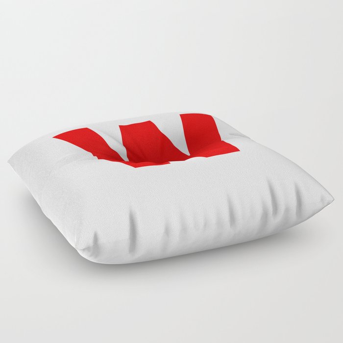 letter W (Red & White) Floor Pillow