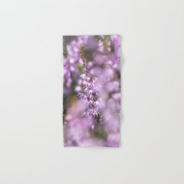 Soft pink purple heather flowers - heath plant nature photography Hand & Bath Towel