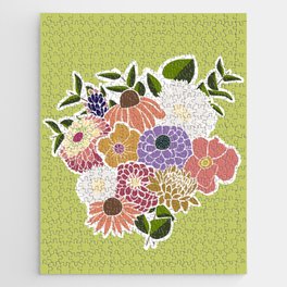 Flower Study (lime) Jigsaw Puzzle