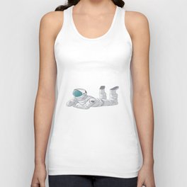 Not Lazy Just Chillin - Space Astronaut Unisex Tank Top