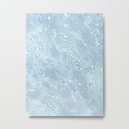 Baby Blue Silk Moire Pattern Metal Print