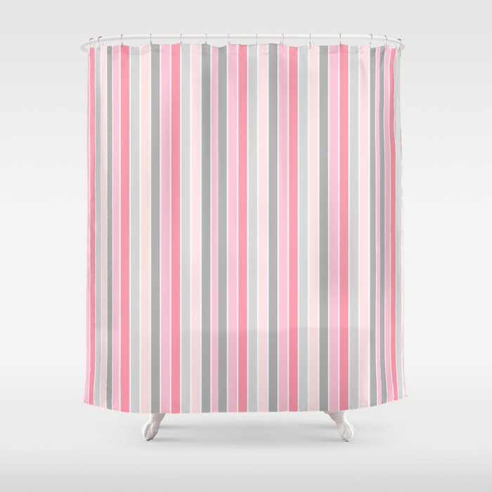 Pink and gray shower curtain on sale