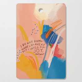 Find Joy. The Abstract Colorful Florals Cutting Board