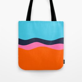 Minimalistic Wave Colorful Art Pattern Design Tote Bag