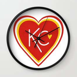 KC Love Red & Yellow Wall Clock