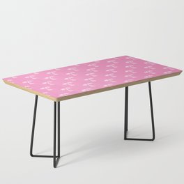 Pink And White Palm Trees Pattern Coffee Table