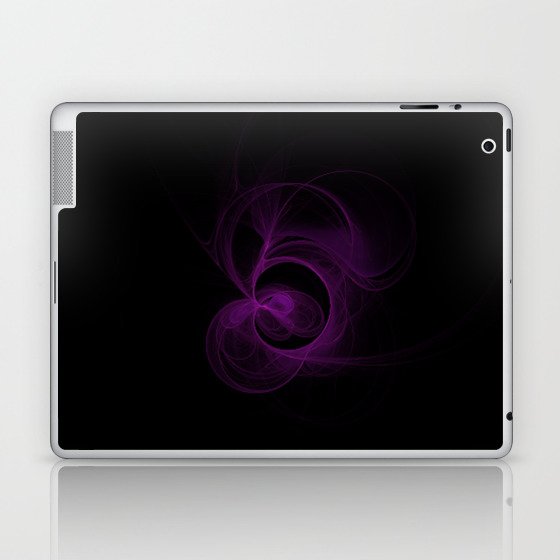 Purple Swirls on Black Laptop & iPad Skin