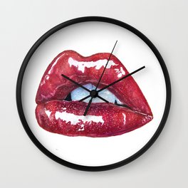 Red Lips Wall Clock