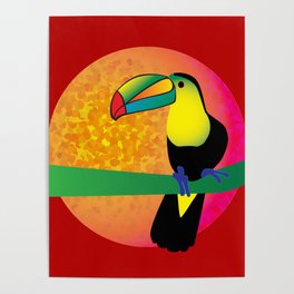 Toucan - Red Poster