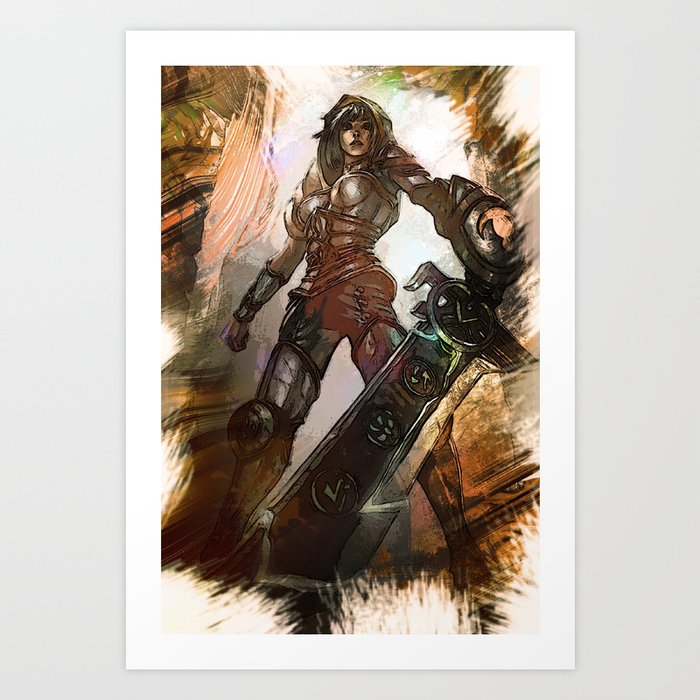 League Of Legends Riven Art Print By Naumovski