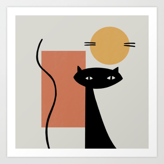 Cat Abstract Art Print