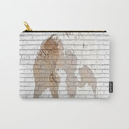 Super Cool, Borzoi Dog - Brick Block Background Carry-All Pouch