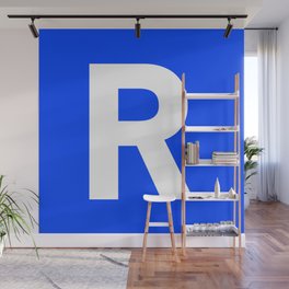 Letter R (White & Blue) Wall Mural