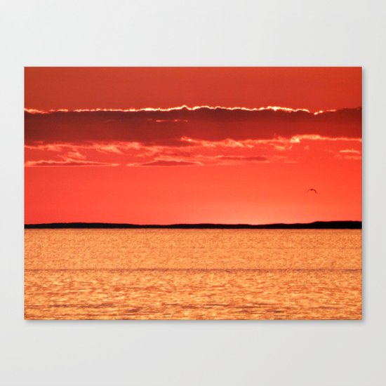 Orange Sky and Sea Canvas Print