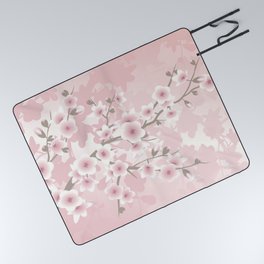 Apricot Cherry Blossom | Vintage Floral Picnic Blanket