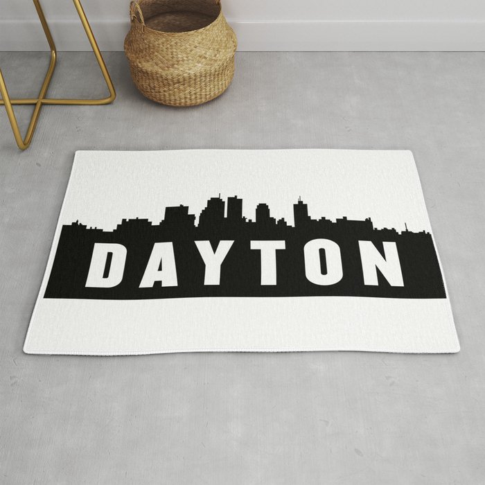 Dayton, Ohio City Skyline Silhouette Rug by Ashley Lynn Cooper Design