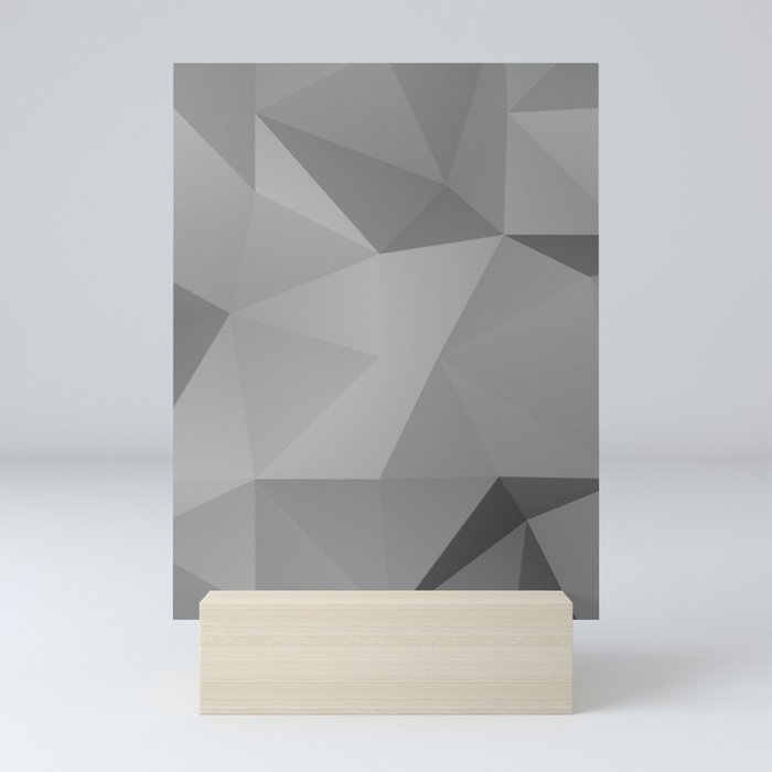 Grey Polygon  Mini Art Print