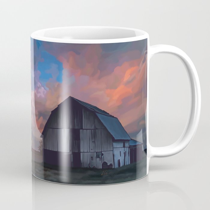 Midwestern Farm at Sunset Coffee Mug