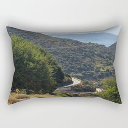 The Road to Nowhere | Idyllic Summer Photograph of an Island Road in Nature | Greek, South of Europe Rectangular Pillow