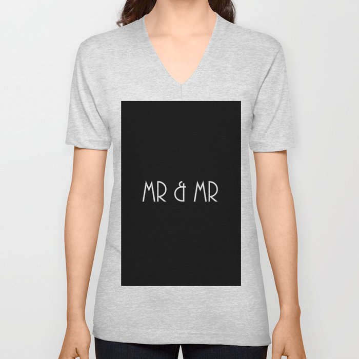 Mr & Mr Monogram Vintage Sophistication V Neck T Shirt