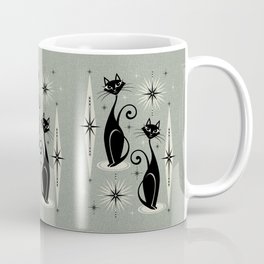Mid Century Meow Retro Atomic Cats - Gray Coffee Mug