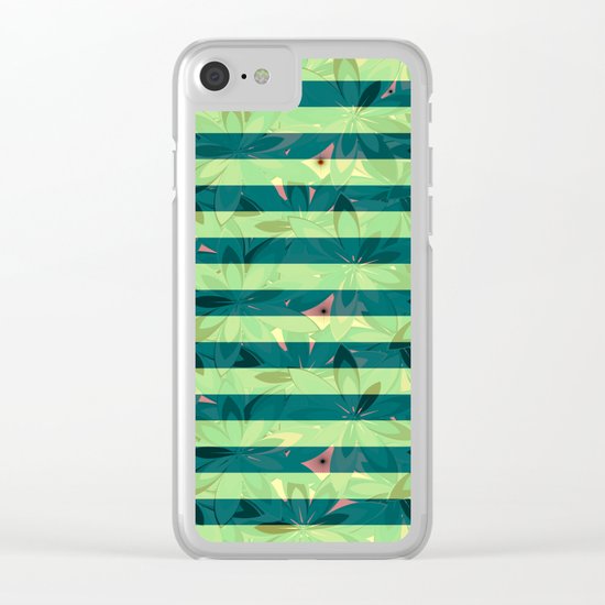 Vegetation-stripes Clear iPhone Case