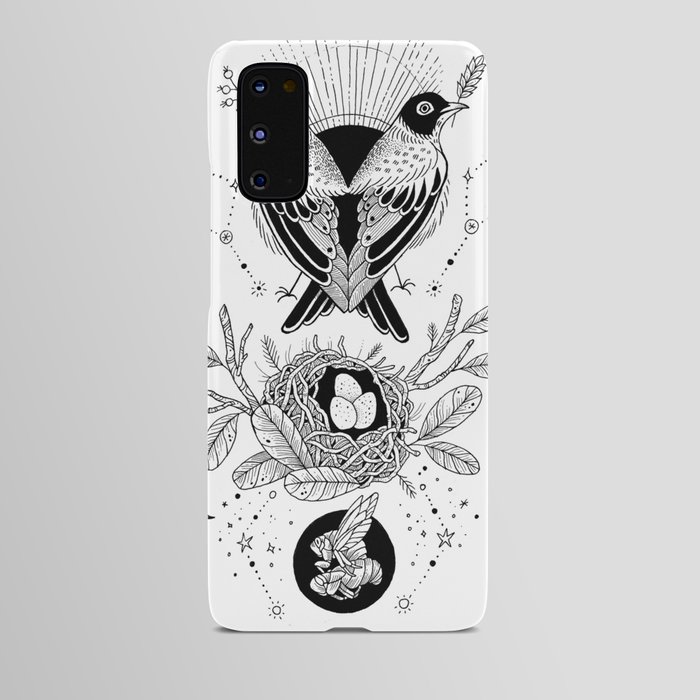 Black and White Tattoo Flash 1 Android Case by Angela Rizza