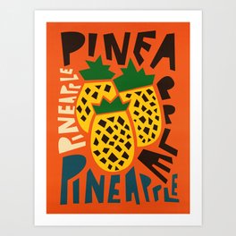 Tropical Pineapple  Art Print