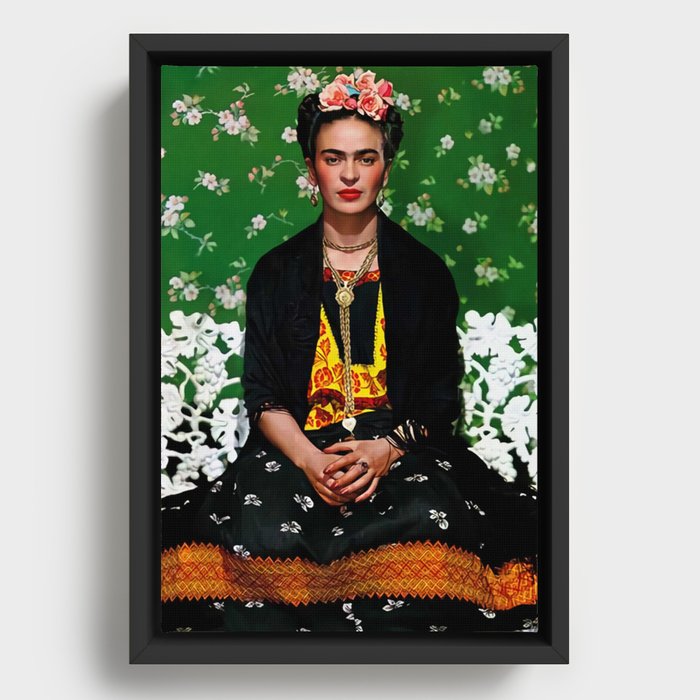 Frida Kahlo Poster Frida Kahlo Portrait Print Mexican Art Framed Canvas