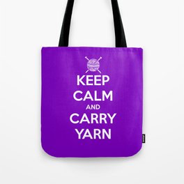 Keep Calm and Carry Yarn - Purple solid Tote Bag