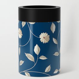 Botanical Seamless Pattern Blooming Flower Retro Style Can Cooler