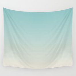 Pastel Teal and Cream Gradient Ombre Blend 2021 Color of the Year Aqua Fiesta and Horseradish Wall Tapestry