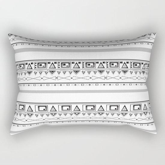 Black with gray and white pattern . Rectangular Pillow