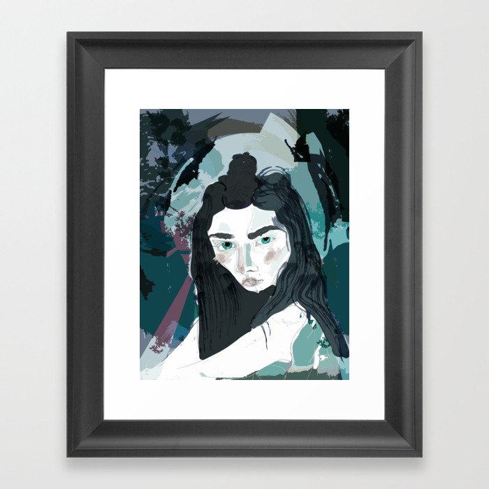 Blue Girl/Cold Shoulder Framed Art Print