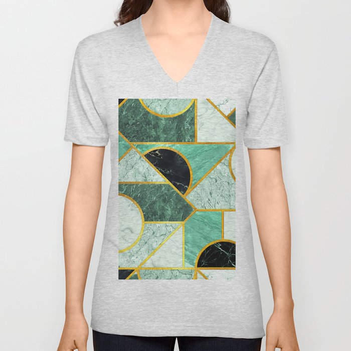 Geometric Marble Mosaic 03 V Neck T Shirt